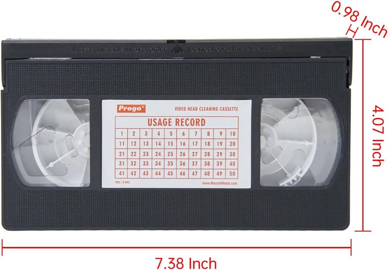 Progo VCR Head Cleaner - VHS Head Cleaner for VHS/VCR Players - Dry Technology, No Fluid Required, Reusable Up to 50 Times, Easy to Use, Safe Cleaning - Image 2